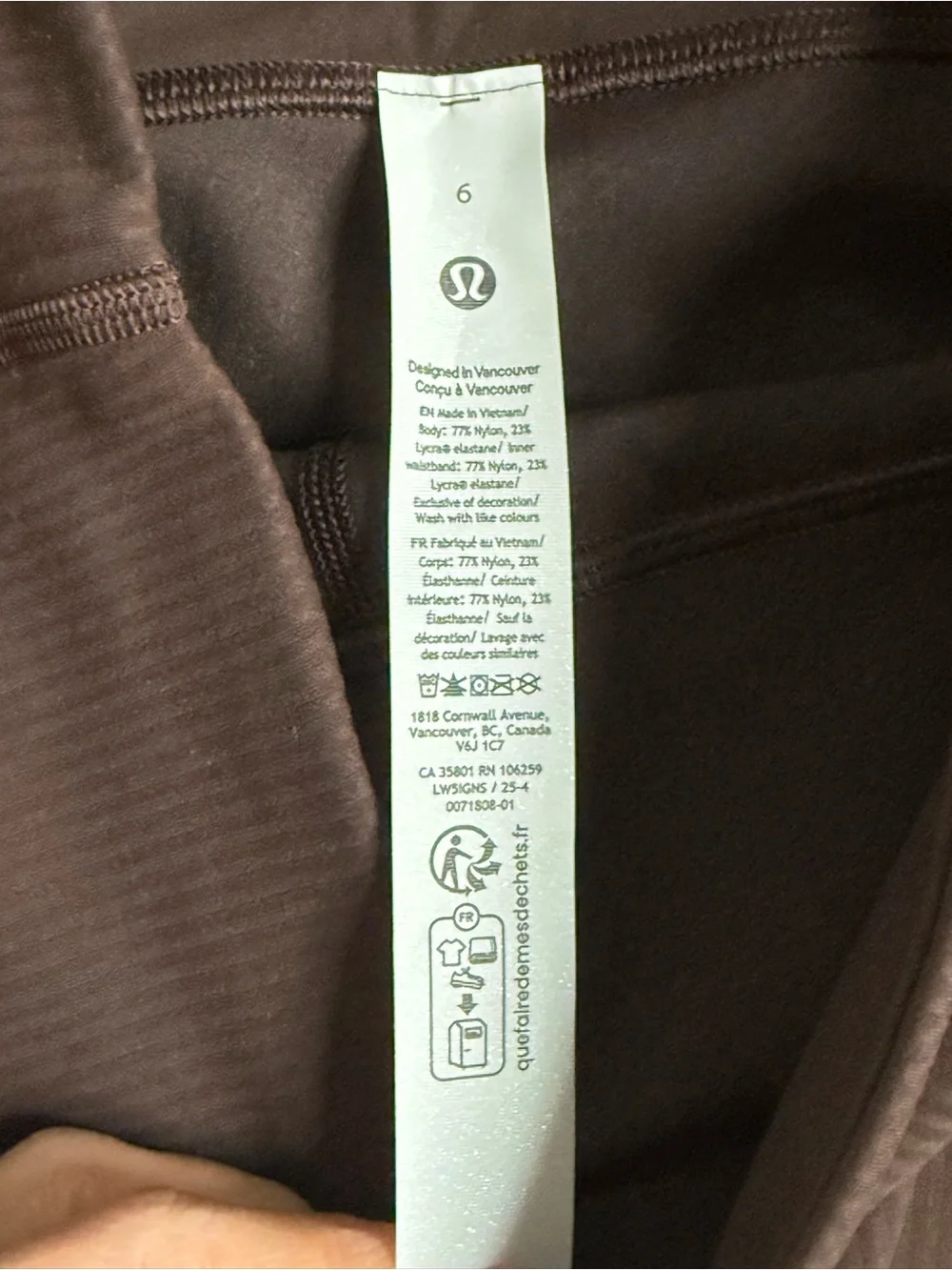 lululemon Wunder Train Ribbed High-Rise Tight 28” inseam in Espresso size 6 NWT